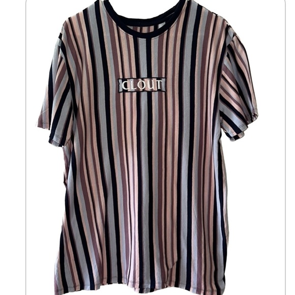 Vox Populi For the People Vertical Striped Clout Short Sleeve Shirt Size XL‎ - Picture 1 of 7